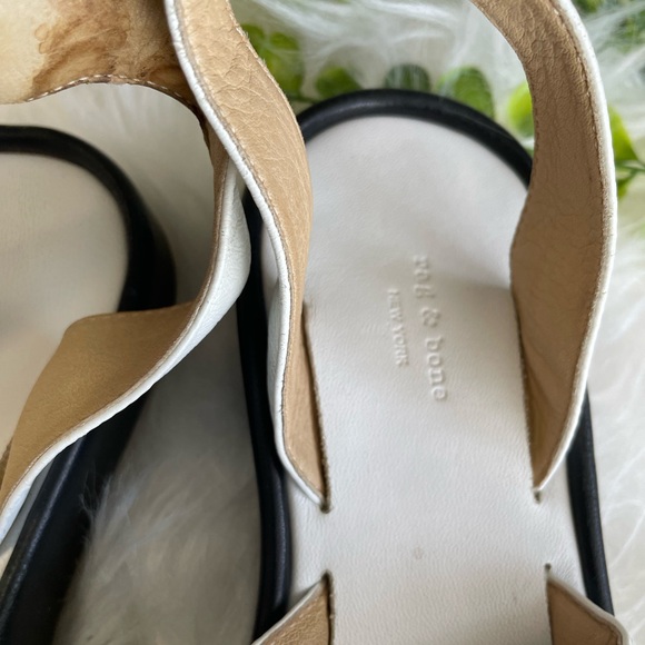 Rag & bone NY white Venus leather ankle cuff flat form sandals sz 36 (5.5-6) - Picture 5 of 7